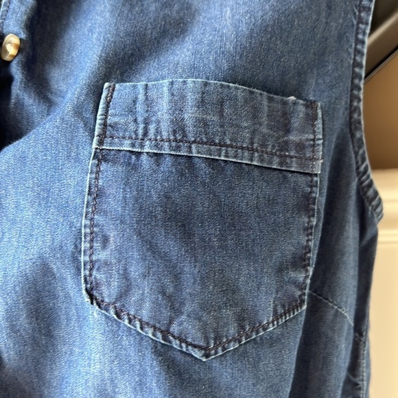 JESSICA Chambray Sleeveless Button Down Tunic Dress Size Small 8P - Picture 7 of 11